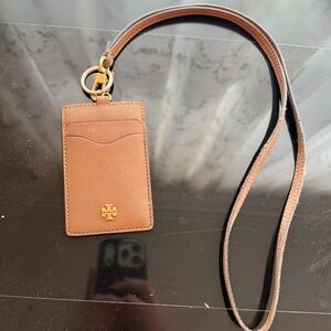 Tory Burch Tan Card Holder with Strap